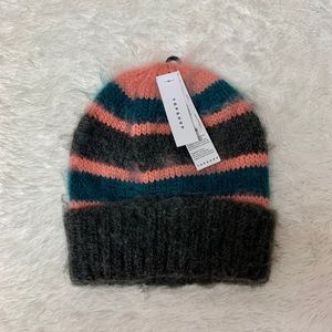 NWT Topshop Brushed Stripe Knit Beanie
